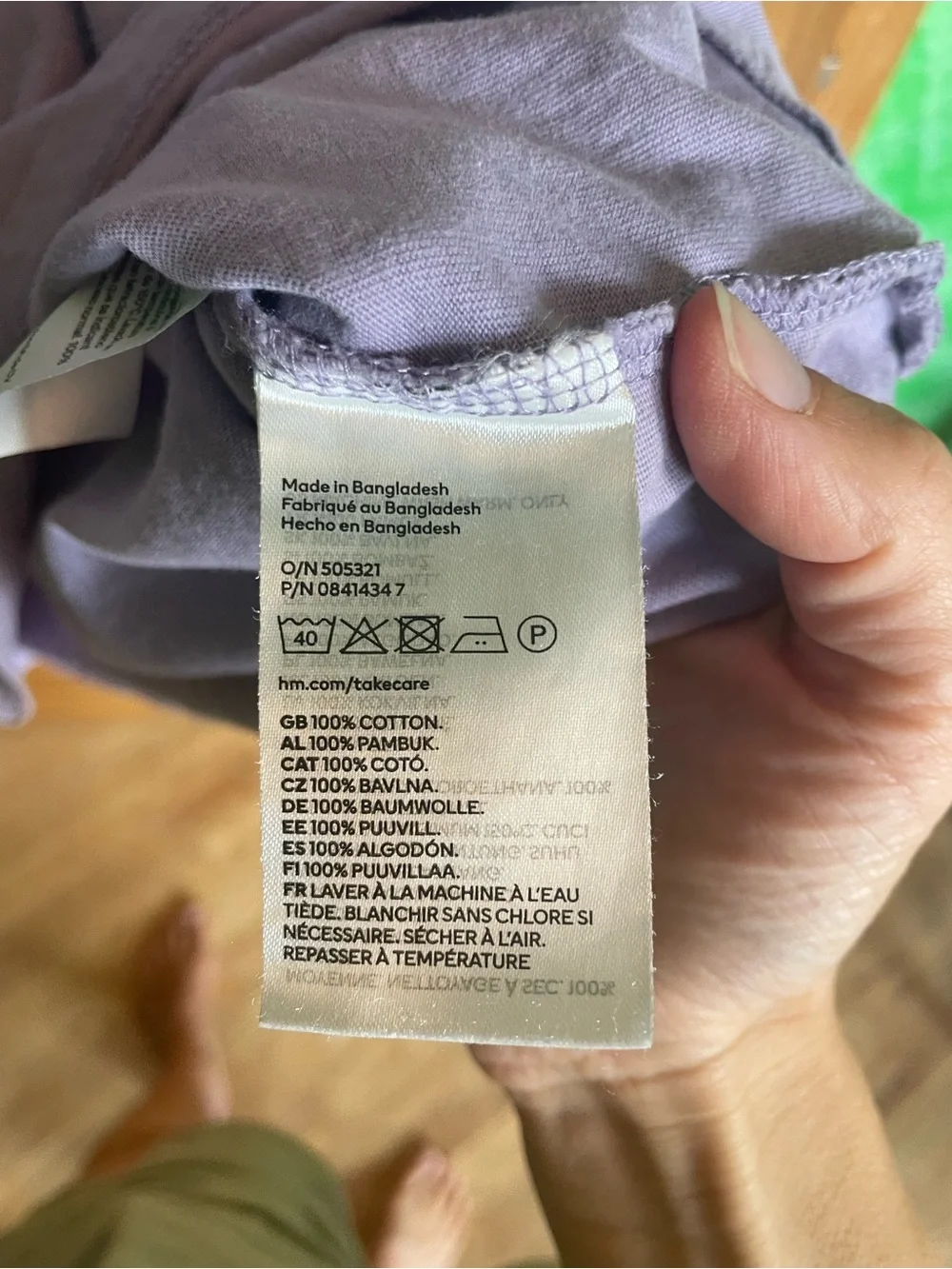 H&M Lavender Short-Sleeve Midi T-Shirt Dress